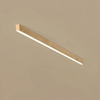 Zenno Minimalist Linear Ceiling Light -- Iron & Acrylic Natural Wood/Walnut for Hallway