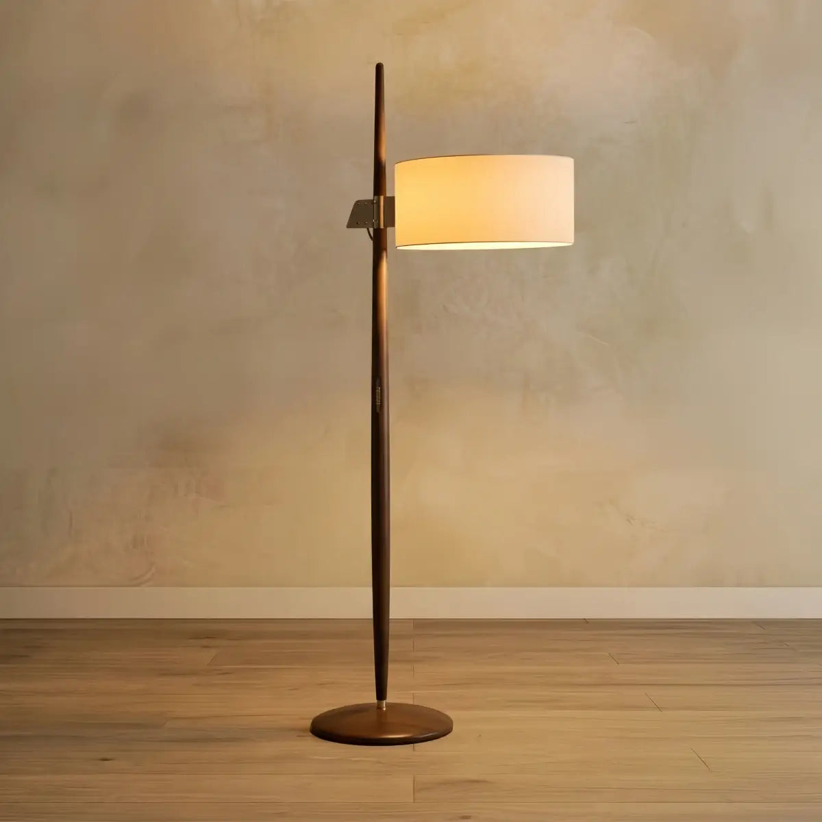 Velora Minimalist Wood Floor Lamp -- Cylindrical for Reading Corner