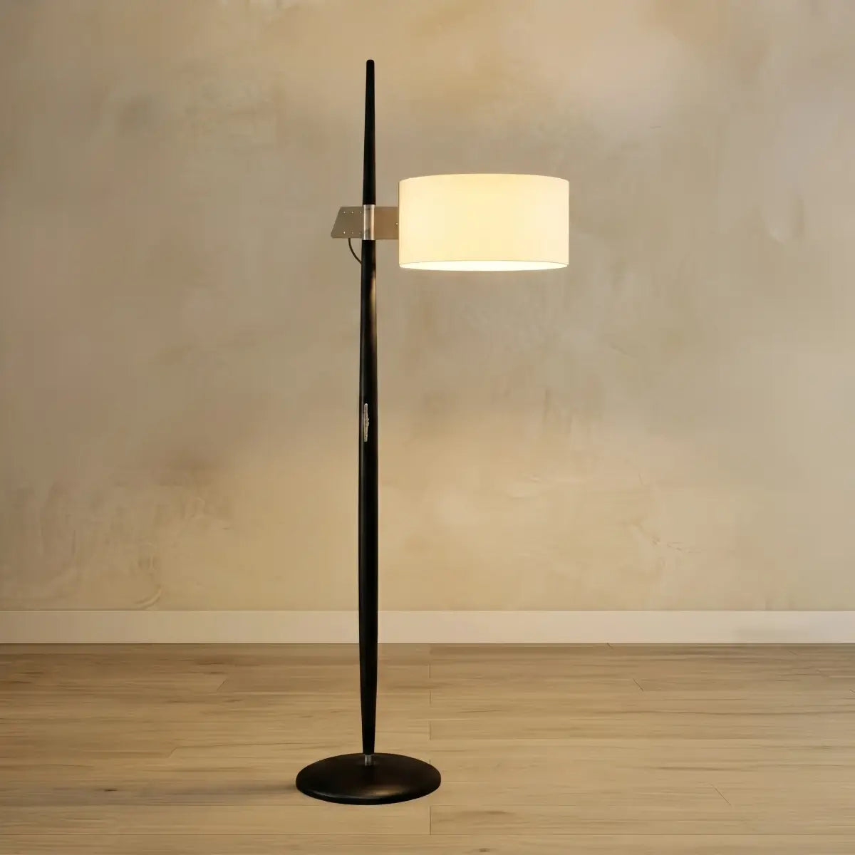 Velora Minimalist Wood Floor Lamp -- Cylindrical for Reading Corner