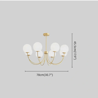 Vetro Minimalist Chandelier - Glass Iron with Tri-color E27 - 8-Head for Living Room