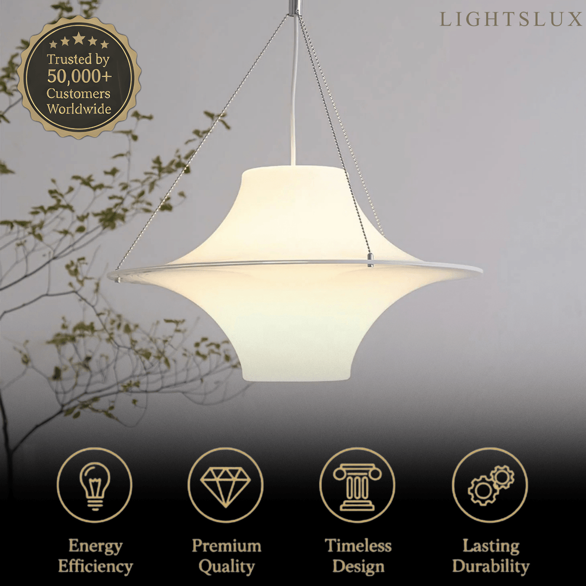 Vivara Modern Pendant Light - Acrylic with 30W LED - 3 Sizes for Living Room