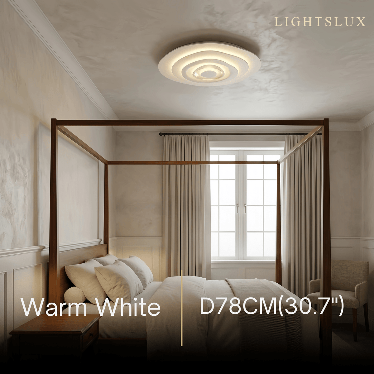 Velora Modern Indoor Ceiling Light -- Metal Body White Finish Dimmable for Living Room