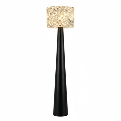 Velora Modern Crystal Floor Lamp – Black Metal for Living Room12