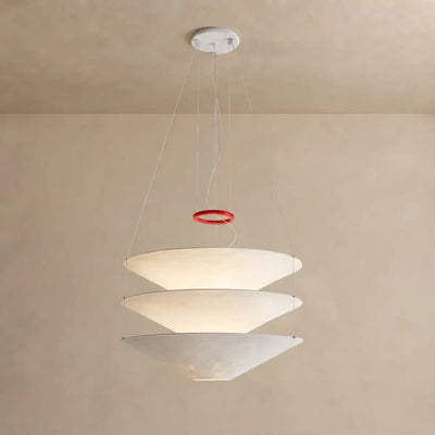 Zenno Japandi  Paper Pendant Light – Tiered Cone White for B
