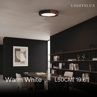 Zenno NaturalWalnut Ceiling Light – Round for Bedroom