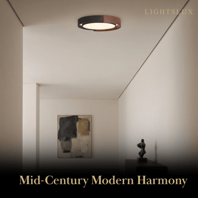 Zenno Natural Walnut Ceiling Light – Round for Bedr