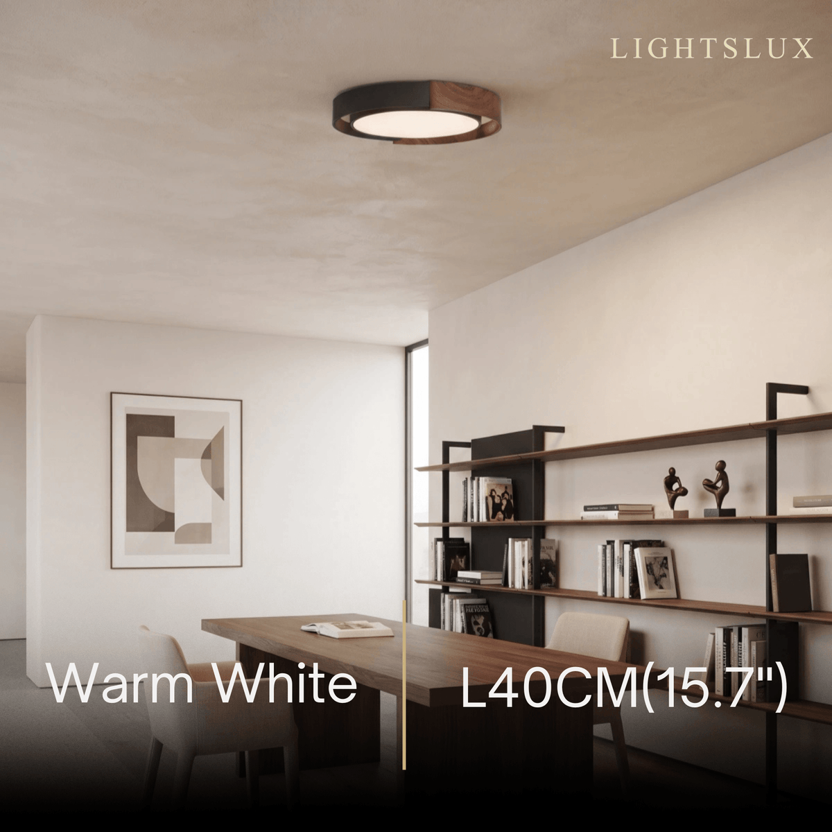 Zenno NaturalWalnut Ceiling Light – Round for Bedroo