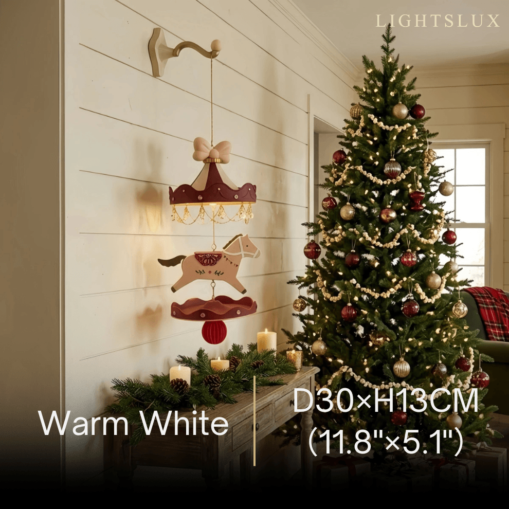Cartoon Carousel Wall Lamp -- PLA Material with Rotating Design