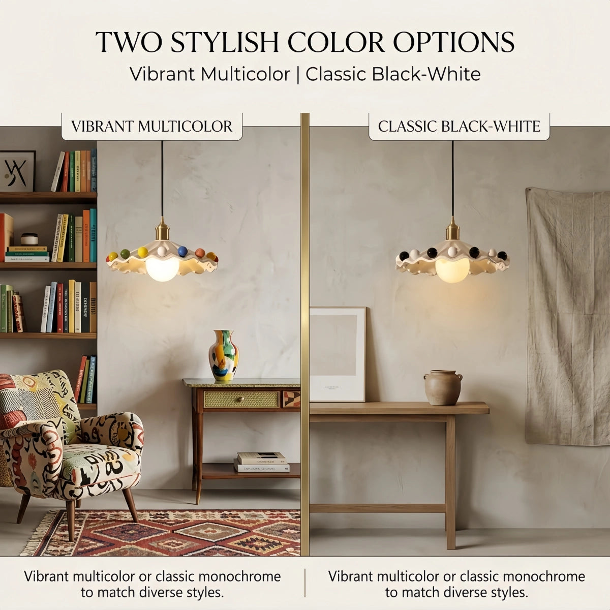 Art Deco Pendant Light--Multicolor/Black-White for Bedoom