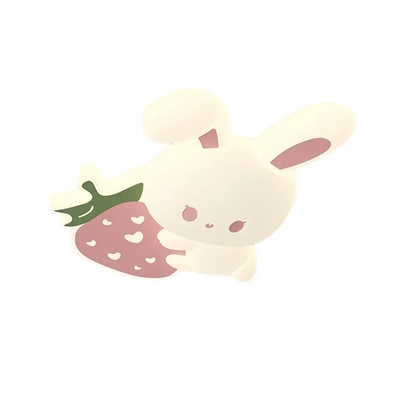 Vivara Cartoon Rabbit Strawberry Ceiling Lamp -- Iron & PE White for Bedroom