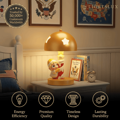 Cartoon Table Lamp --Cute Resin Night Light for Kids Room 