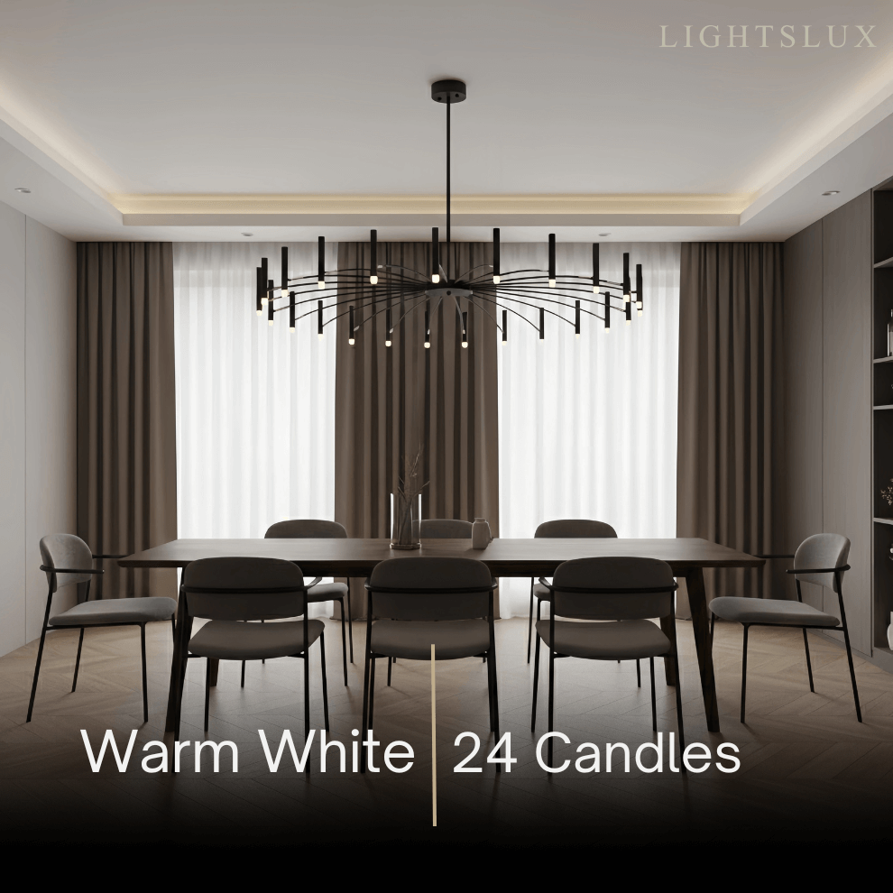 Contemporary Candle Chandelier with Adjustable