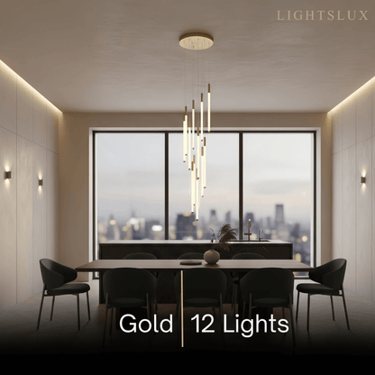Nebula Multi-Tier Modern Chandelier - Waterfall Design for Staircases & High Ceilings