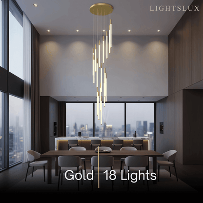 Nebula Multi-Tier Modern Chandelier - Waterfall Design for Staircases & High Ceilings
