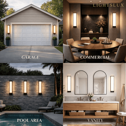 Arcato Premium Stainless Steel Outdoor Wall Sconce - Modern Solar & Wired Options