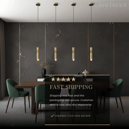 Modern Gold Pendant Light with Soft Warm Glow for Contemporary Interiors
