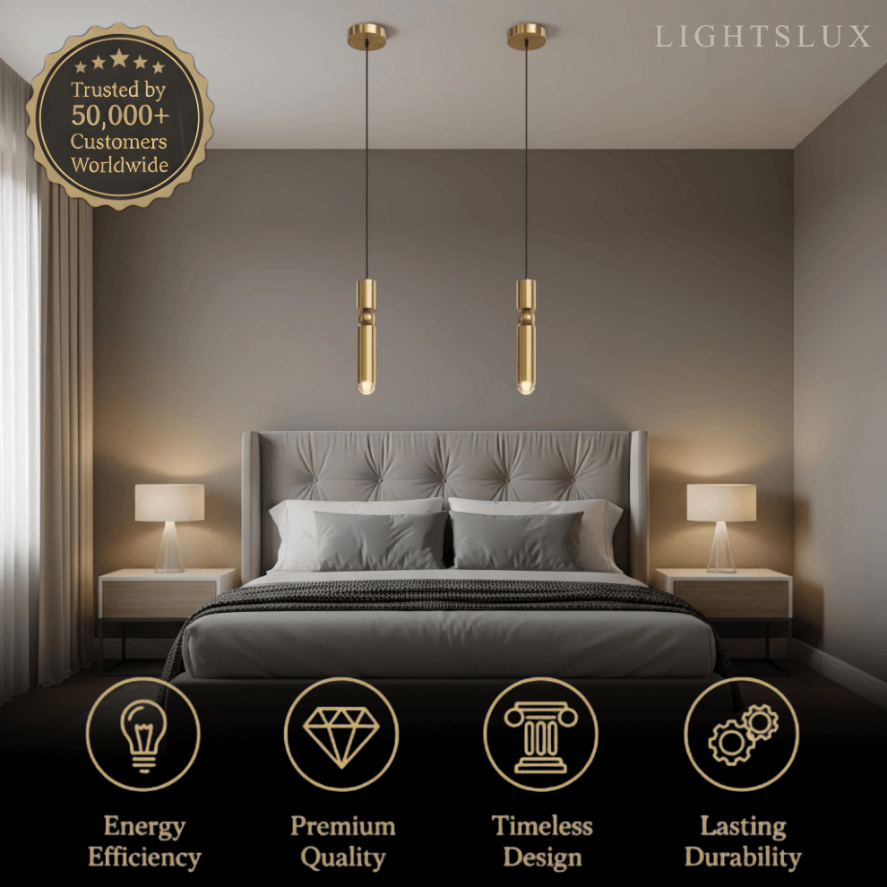 Modern Gold Pendant Light with Soft Warm Glow for Contemporary Interiors