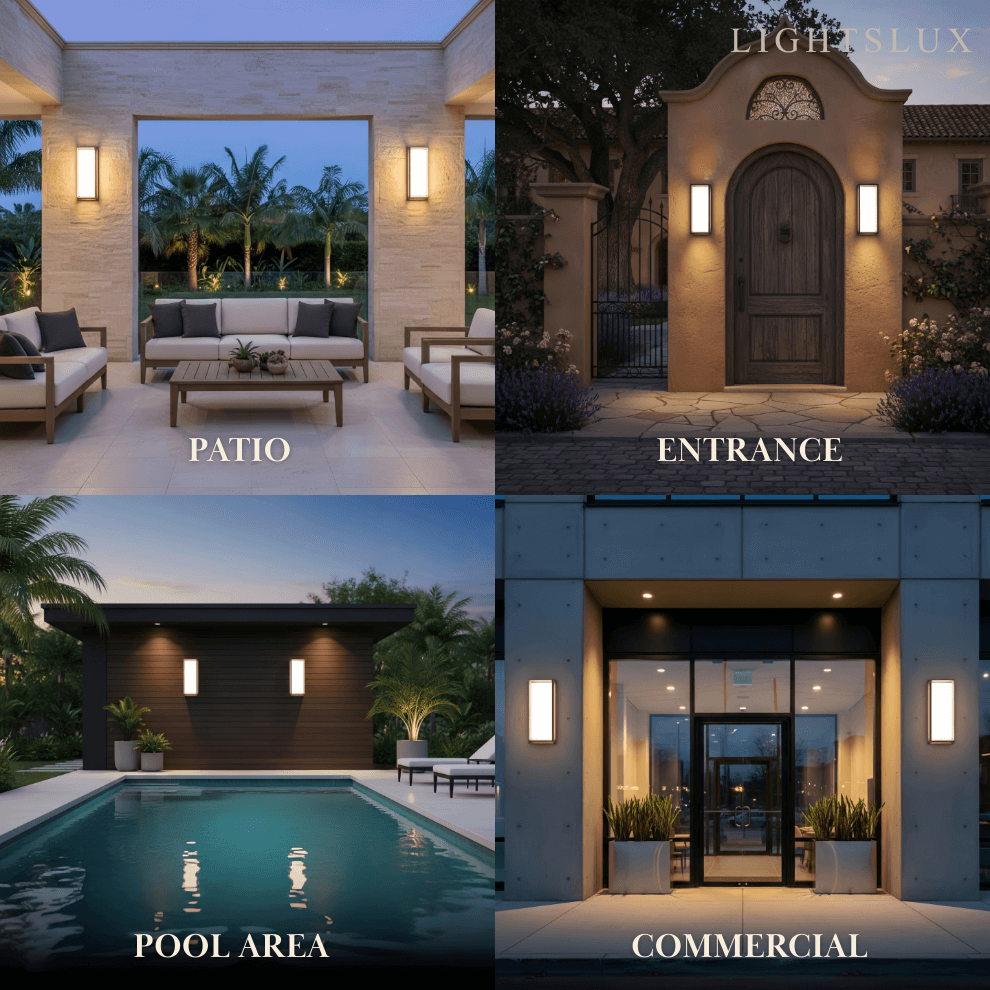 Minimalist Outdoor Wall Sconce in Black Stainless Steel with Adjustable LED Lighting