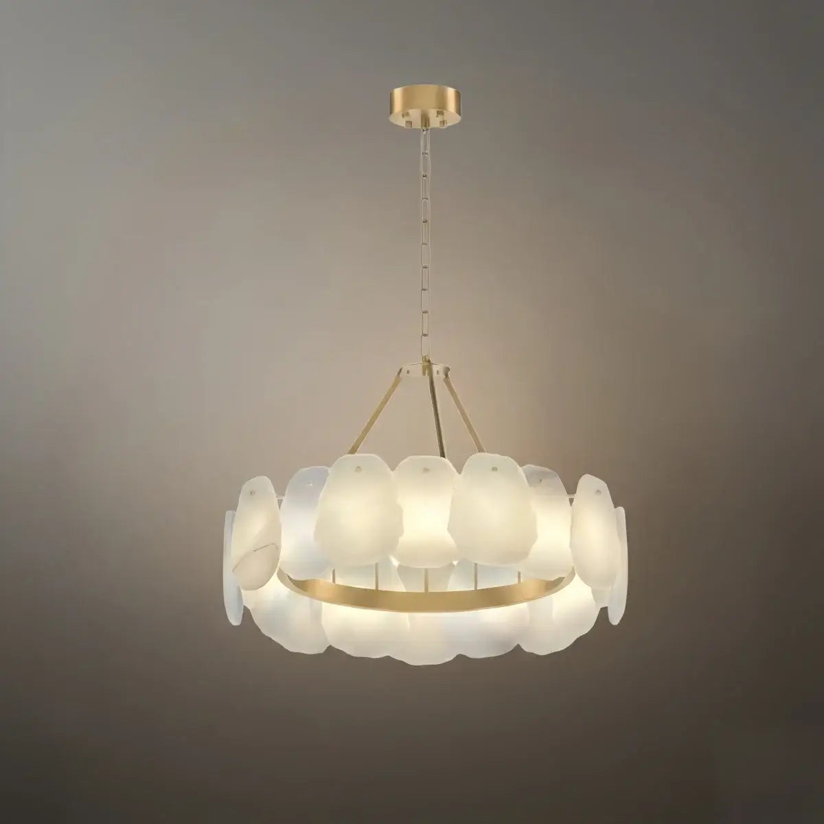 Luxury Sculptural Brushed Gold Chandelier  for Dining Room
