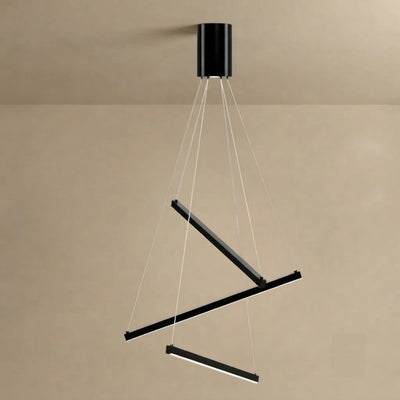 Modern Sculptural Chandelier – Aluminum & Silica Gel LED Halo Light for Living Room