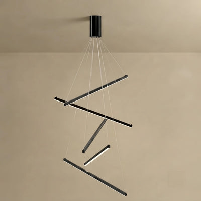 Arcato Modern Sculptural Chandelier – Aluminum & Silica Gel LED Halo Light