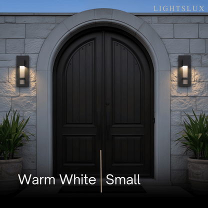 Modern Outdoor Wall Sconce – Black Stainless Steel Crystal Accents Starry Glow for Entryway