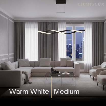Wave Pendant Light – Matte Black Organic Sculptural LED