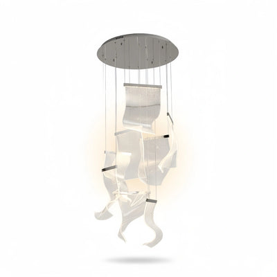 Excelis Royal Leaf-Layered Chandelier – Acrylic in Metallic Gold or Black Ash Dimmable