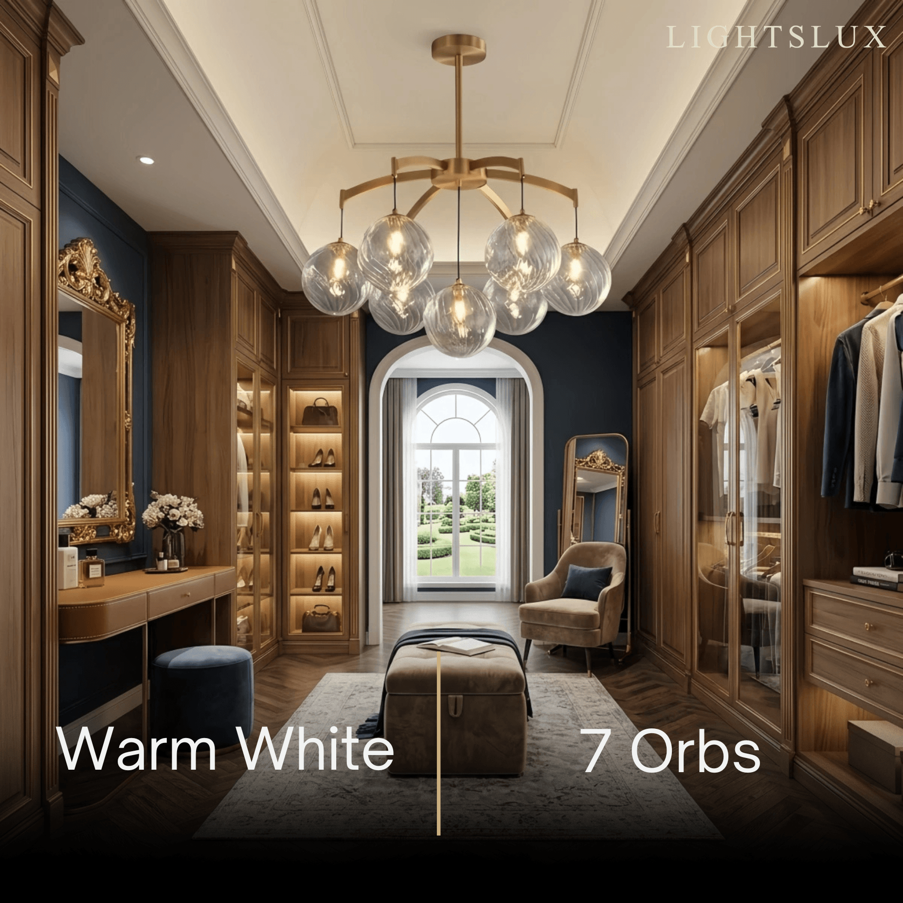 Excelis Royal Globe Chandelier – Solid Brass Brushed Gold Dimmable