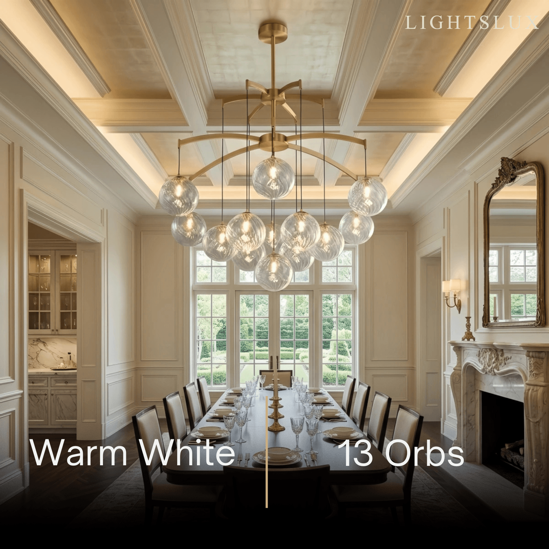 Excelis Royal Globe Chandelier – Solid Brass Brushed Gold Dimmable for Living Room