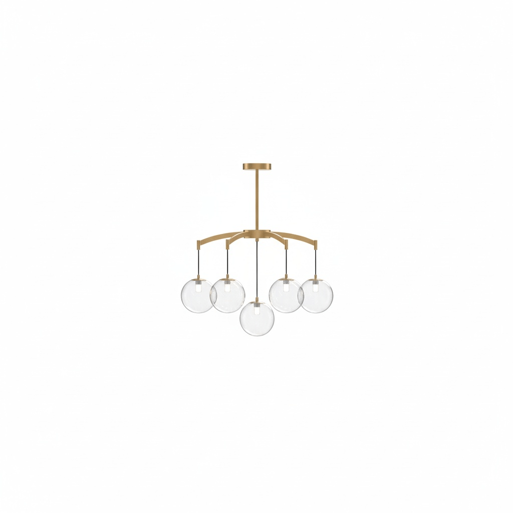 Royal Globe Chandelier – Solid Brass Brushed Gold Dimmable for Living Room