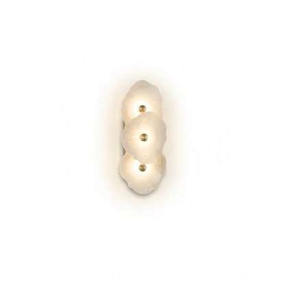 Excelis Royal Alabaster Petal Wall Sconce – Hand-Layered with Brushed Gold Brass for Living Room