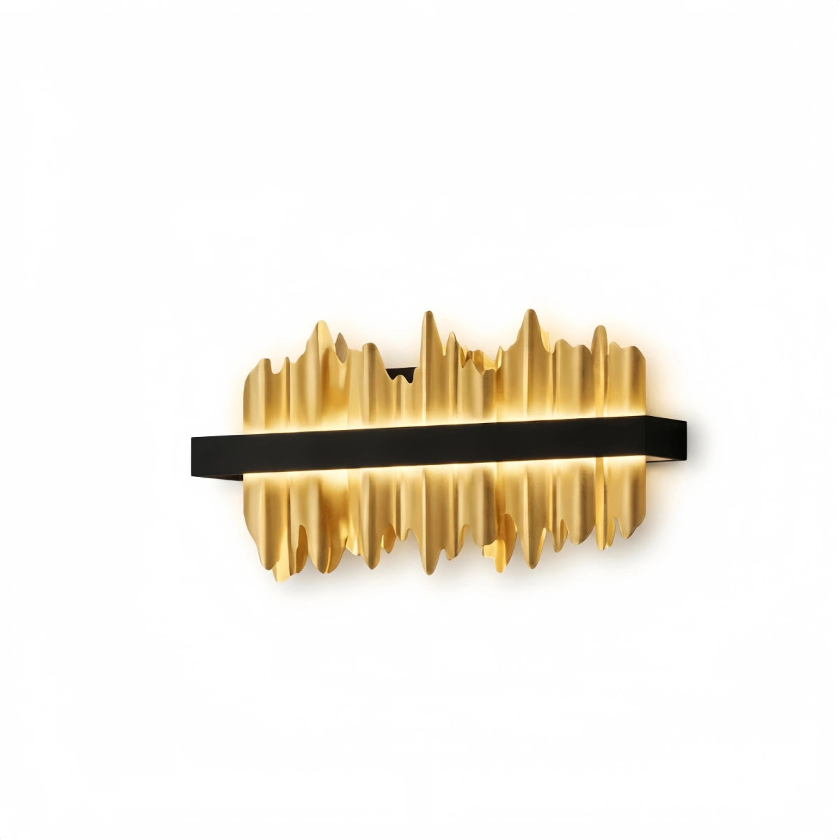 Excelis Modern Linear Icicle Wall Sconce – Black/Polished Gold Iron & Steel for Living Room