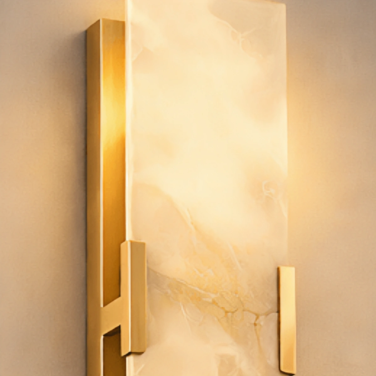 Modern Faceted Alabaster Wall Sconce