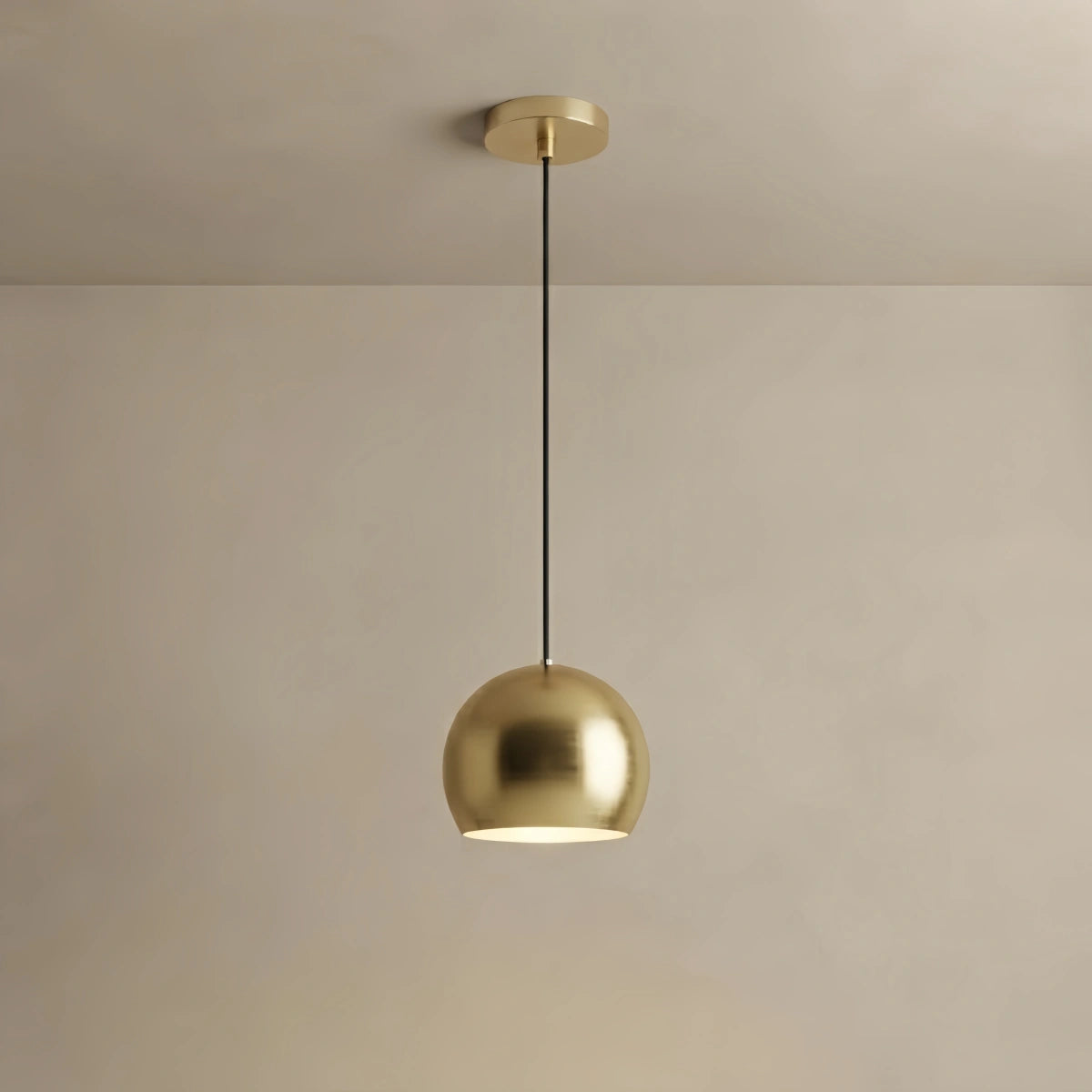 Excelis Modern Dome Pendant Light – Brushed Gold/Matte Black for Kitchen Island