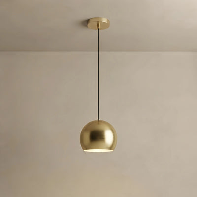 Excelis Modern Dome Pendant Light – Brushed Gold/Matte Black for Kitchen Island