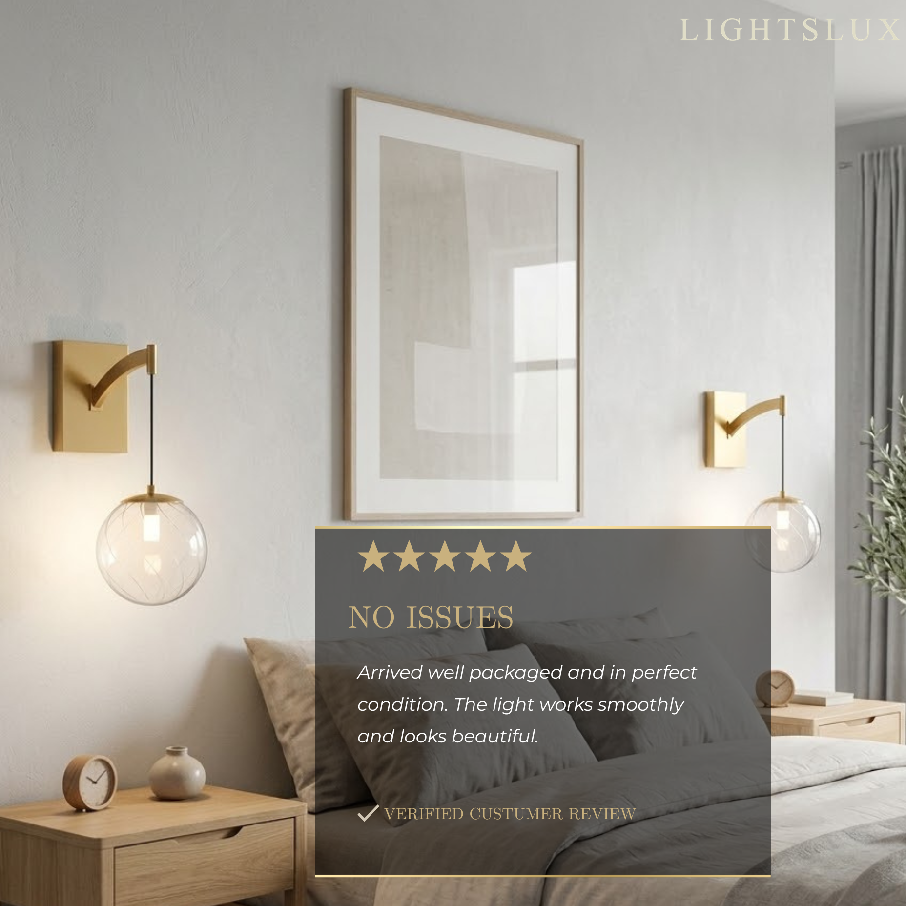 Excelis Moderne Gold-Globus-Wandleuchte – gebürstetes Gold-Finish, modernes elegantes Design