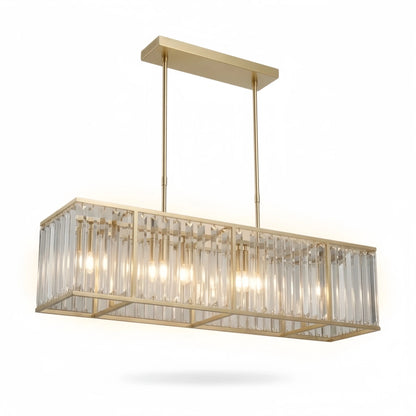 Excelis Modern Linear Chandelier – Metallic Accents for Refined Luxury Interiors