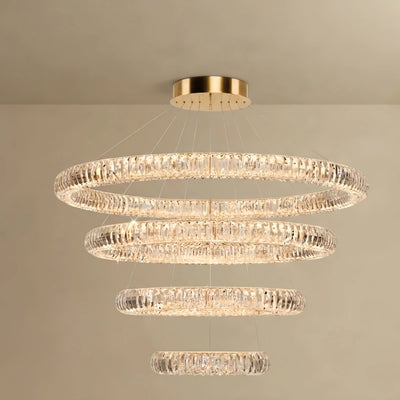 Chandelier – K9 Crystals Gold Finish Celestial Glow