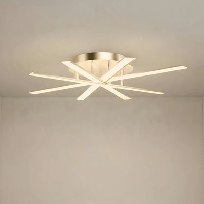 Nebula Modern Geometric Linear Ceiling Light – Black Ash/Metallic Gold for Living Room