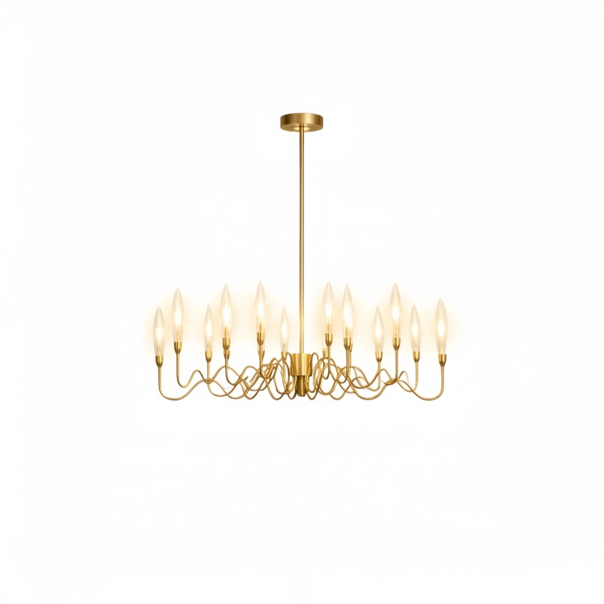 Excelis Modern  Geometric Gold Chandelier – Reflective Stainless Steel Spectacle Living Room