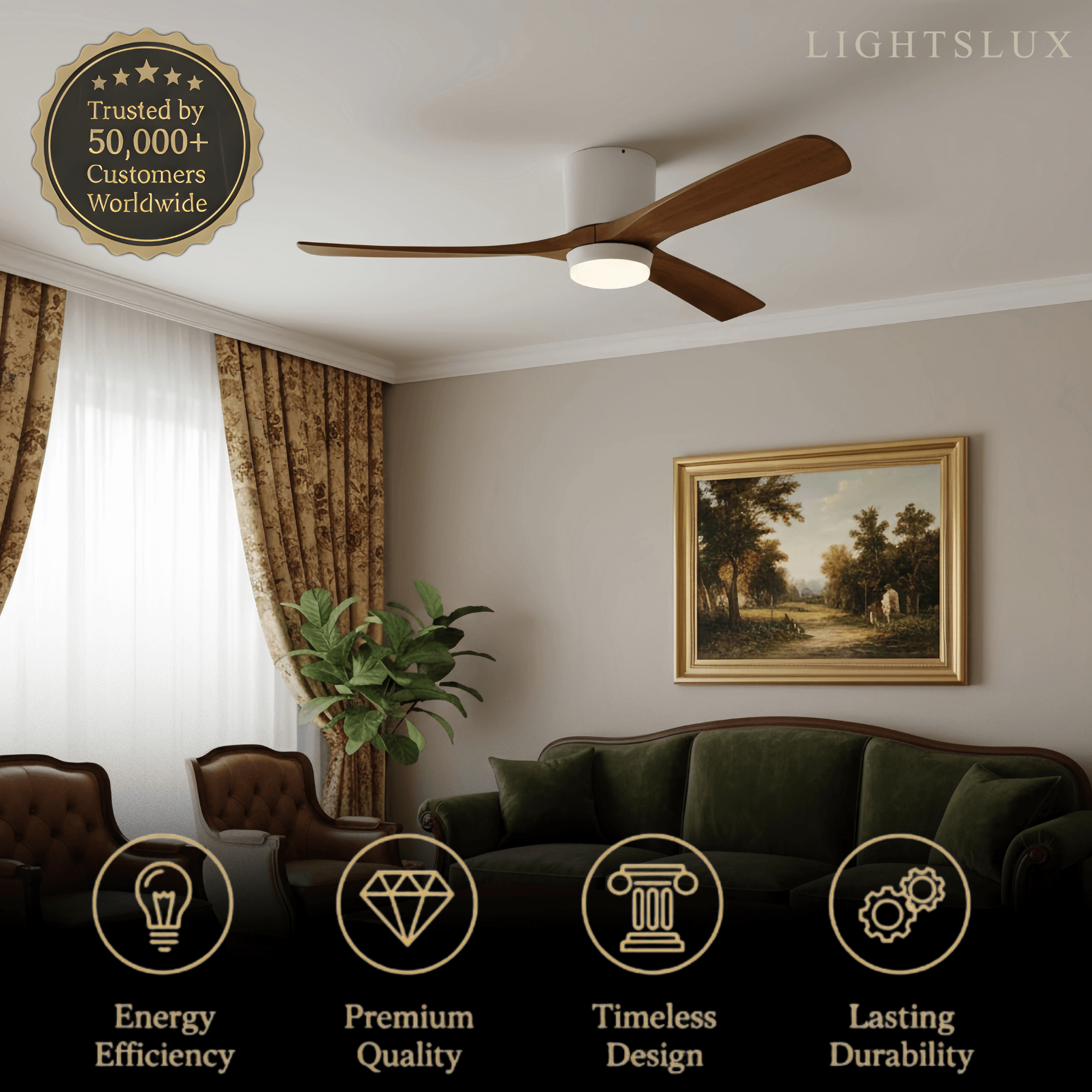 Lunara Nordic Ceiling Fan Light
