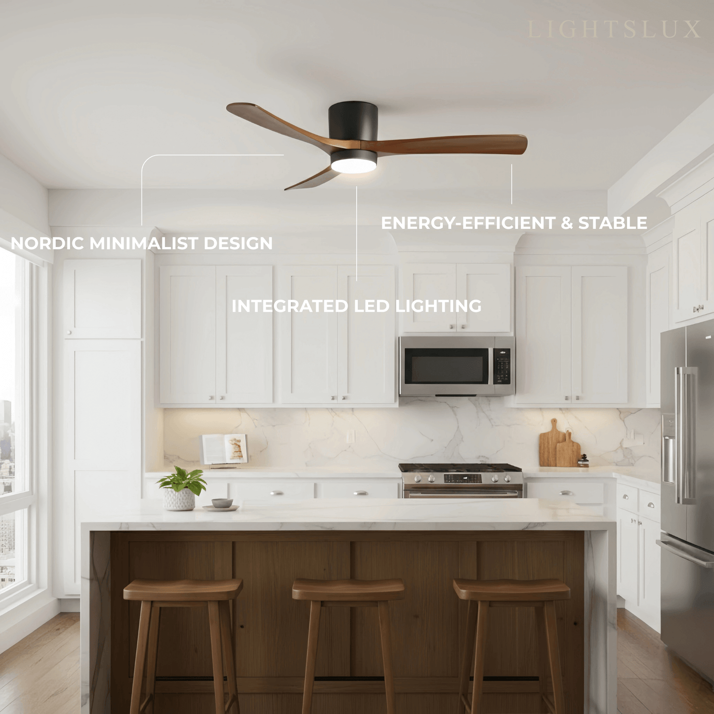 Lunara Nordic Ceiling Fan Light