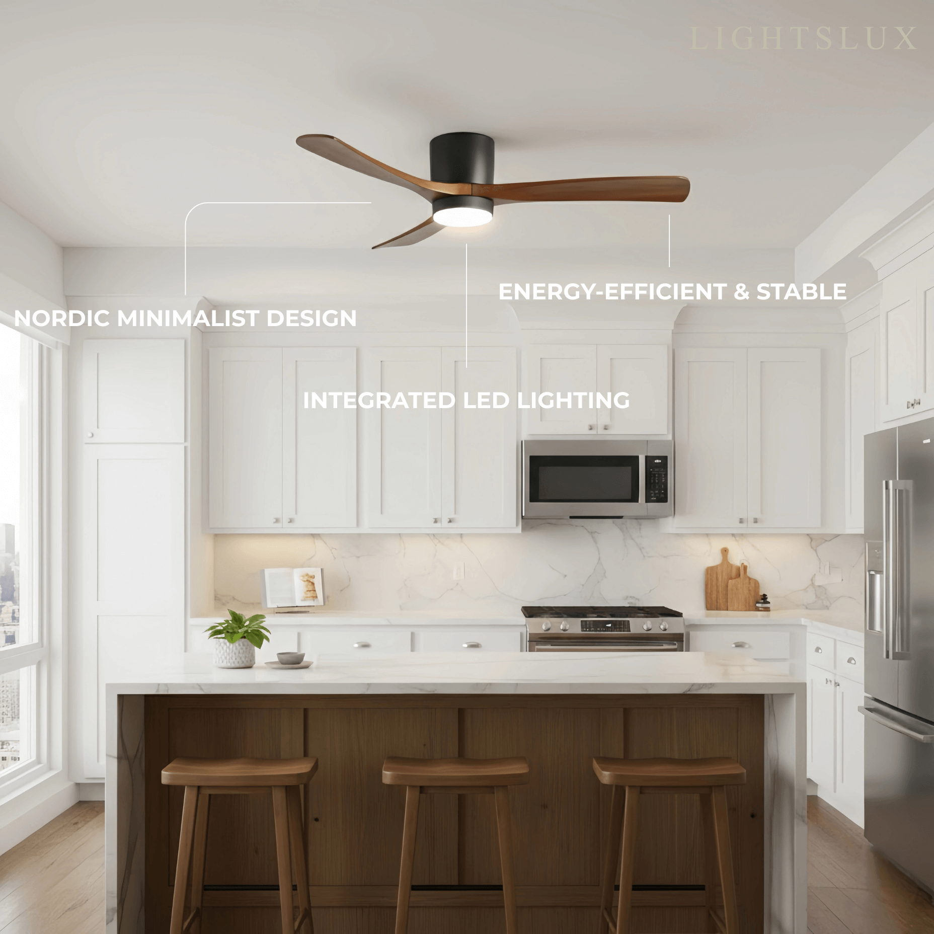 Lunara Nordic Ceiling Fan Light