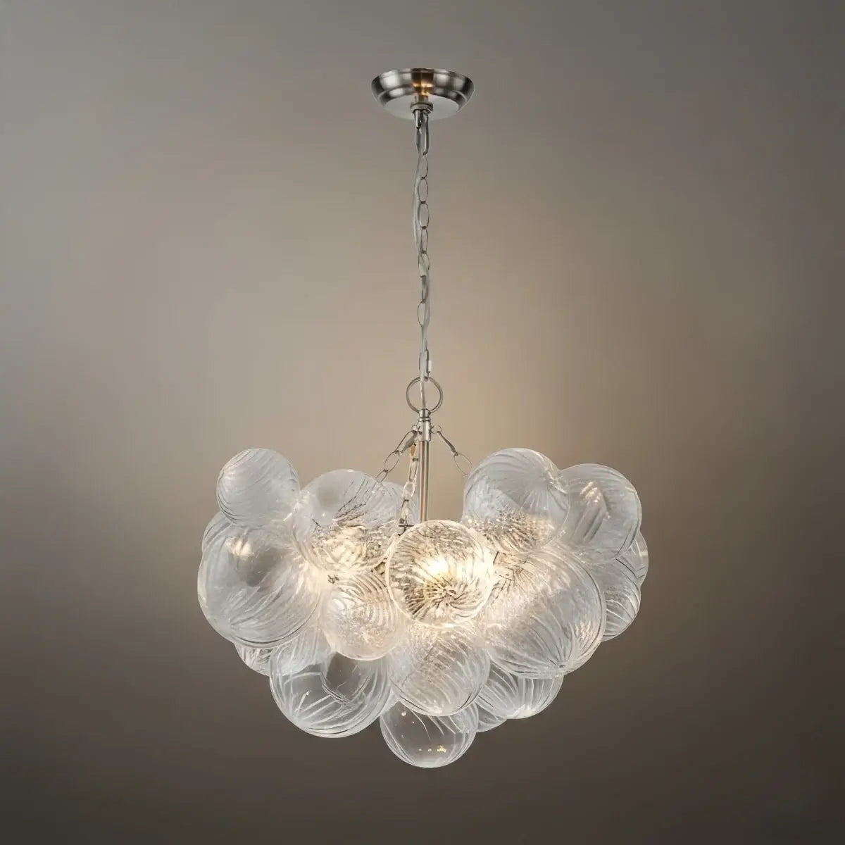 Modern Chandelier – Bubble Etched Glass 