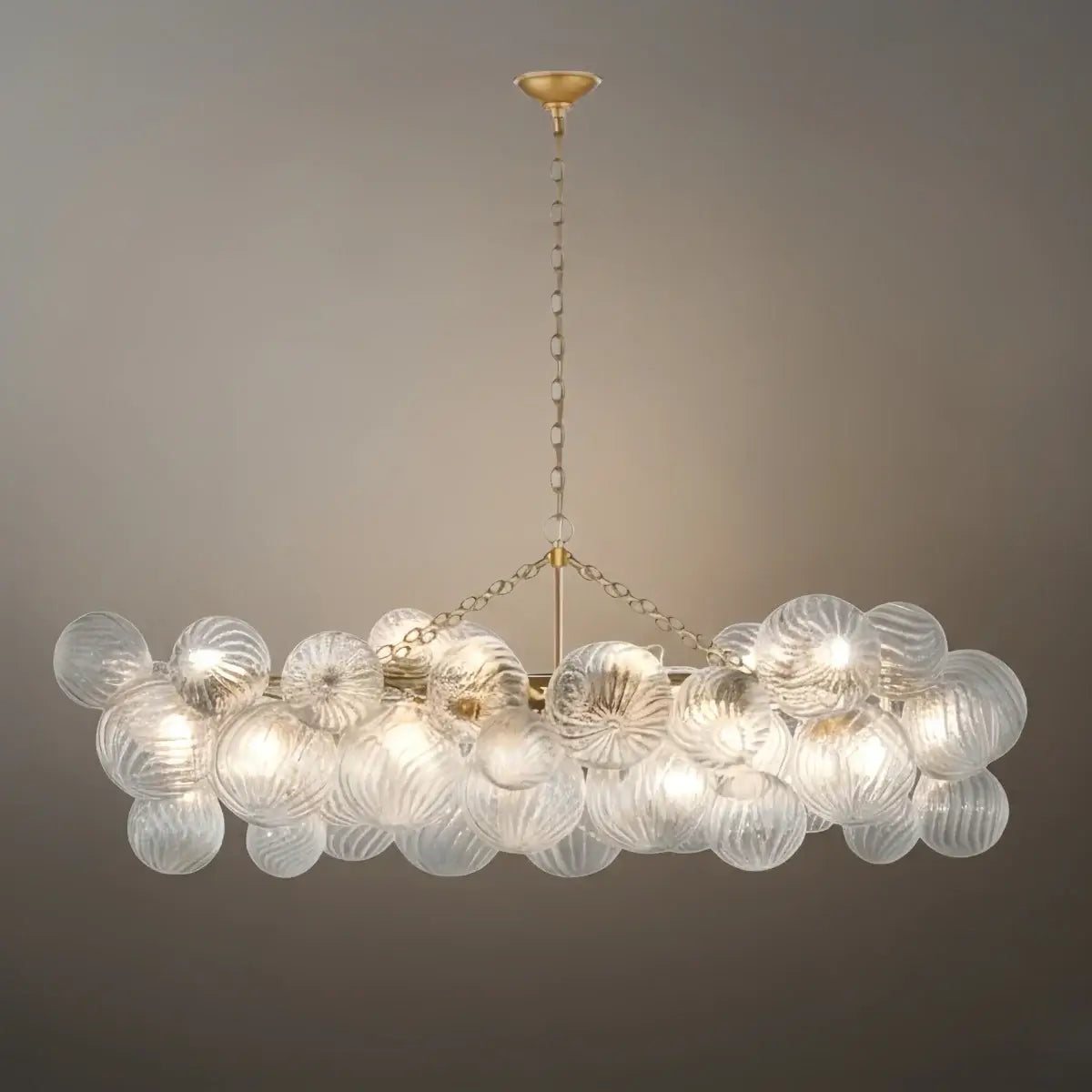 Modern Chandelier – Bubble Etched Glass 