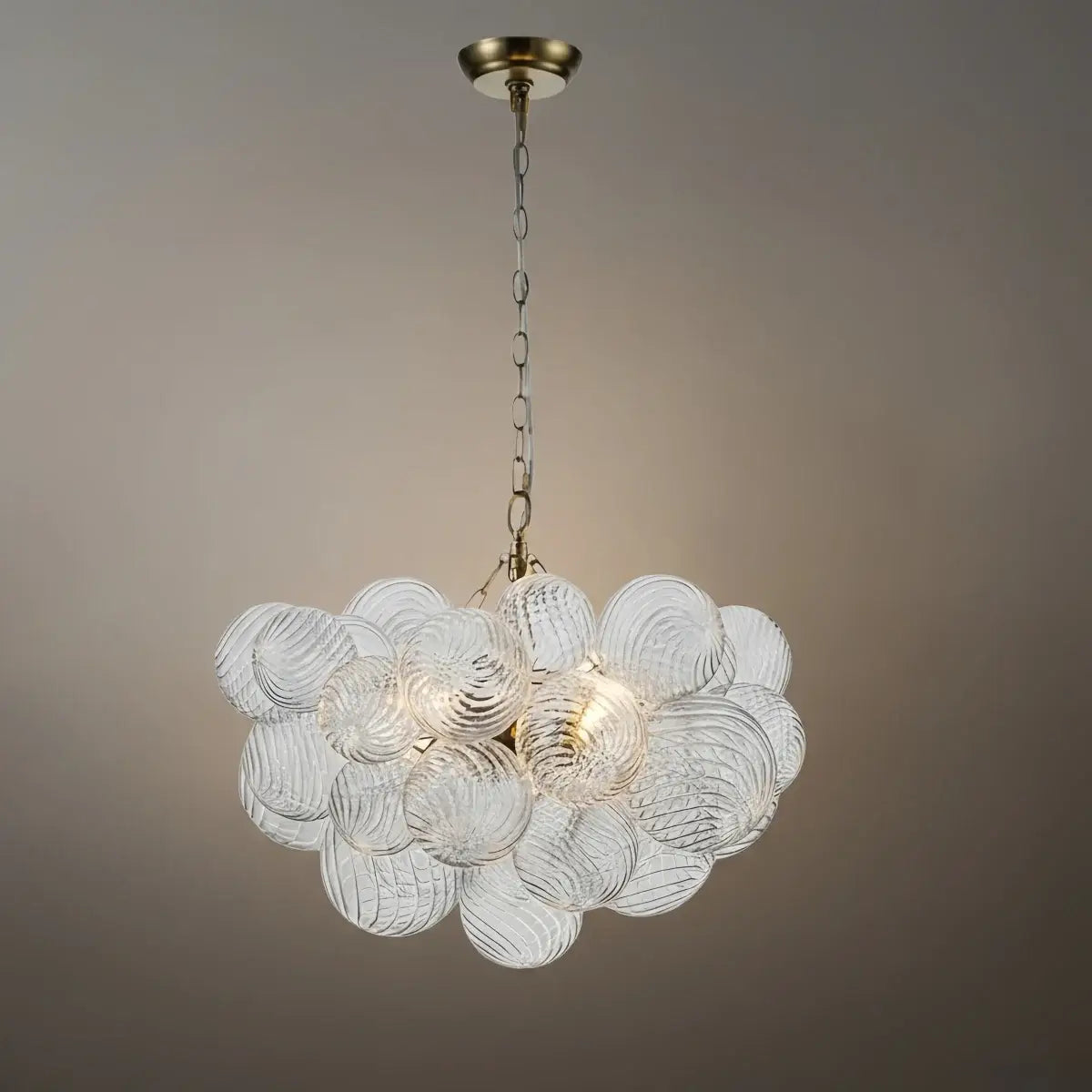 Modern Chandelier – Bubble Etched Glass 
