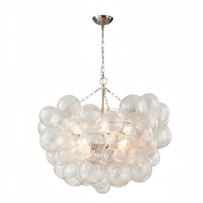 Modern Chandelier – Bubble Etched Glass 