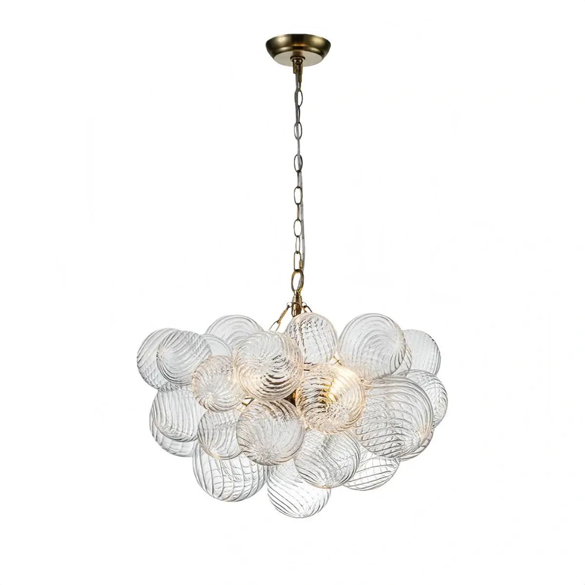 Modern Chandelier – Bubble Etched Glass 