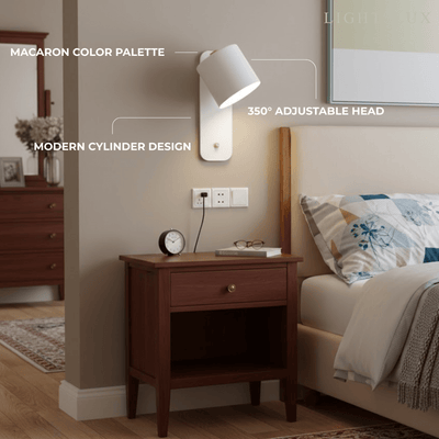 Modern Wall Lamp – Rotatable Cylinder Macaron Color Palette